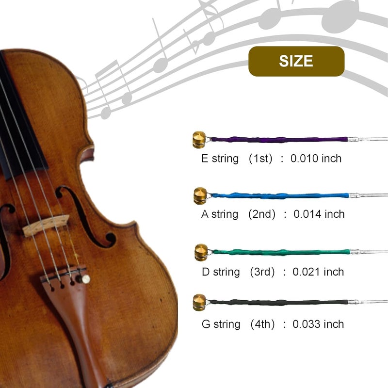 Cheerock 2 Sets Violin Strings, Universal Nickel-plated Steel Strings G-D-A-E for 4/4 3/4 1/2 1/4 Size Violins, Medium Tension with Ball End, Responsive, Improve Tone & Playability - Image 3